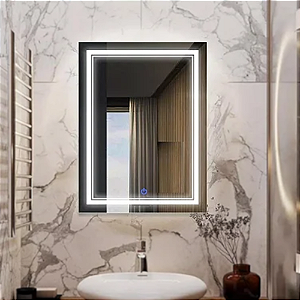 Espelho para Lavabo Moderno Com LED FRONTAL