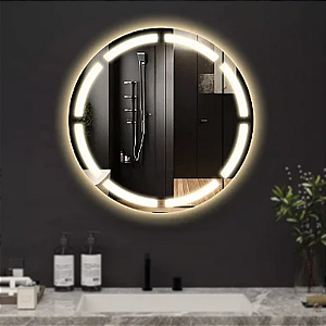 Espelho Decorativo Jateado com LED frontal e Touch Screen Luxo