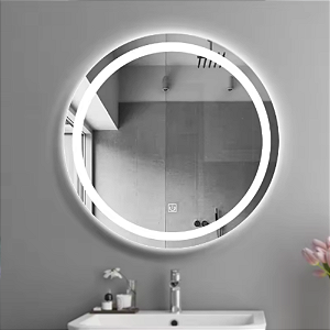 Espelho Redondo Com LED Frontal - Decorativo