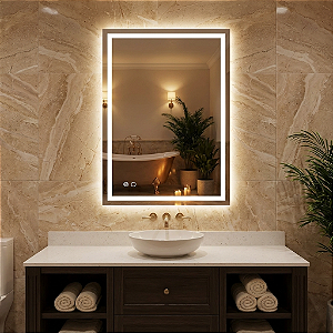 Espelho Vertical com 2 Luzes de LED + Touch Screen