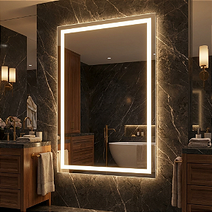 Espelho Vertical com 2 Luzes de LED + Touch Screen