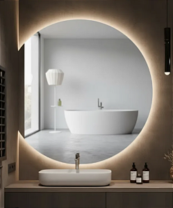 Espelho Meia Lua Com LED Atrás e Touch Screen