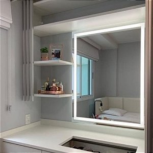 Espelho Para Penteadeira Com Led + Touch Screen Horizontal