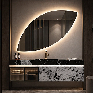 Espelho Decorativo Orgânico Com Led 3 TONS