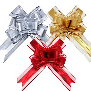 Kit com 60 Unidades Laço Fácil de Organza com Poliester Cores sortidas 30mm x 47cm