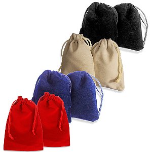 Saquinho de Veludo Para Joias Kit com 10 unidades Tamanho 8x10cm