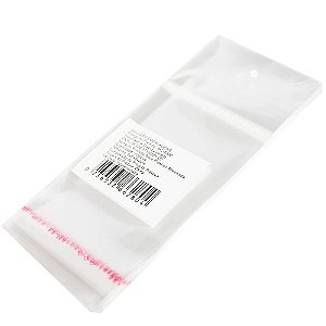 100 Unidades saco Plástico Adesivado Incolor com Solapa para pendurar 5x5+3cm