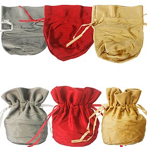Kit 10 Saquinhos de Veludo 12x17cm para Lembranças e Joias