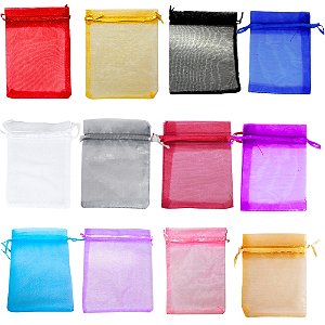 Saquinho de Organza Tamanho 20x30 cm pacote com 10 unidades Diversas Cores