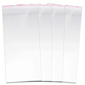 Saco Plástico Adesivado sem Solapa 8x15 cm - Pct. com 100 un