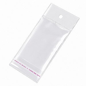 Saco Plástico Adesivado com Solapa 5x8 cm - 100 unidades