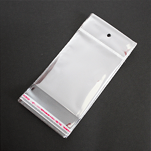 Saco Plástico Adesivado C/ Solapa, 7,5x9,5 cm. Pacote 100 un