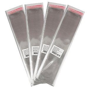 1000 Unidades saco Plástico Adesivado com Solapa 6x25+3 cm