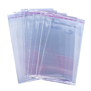 Saco Adesivado Transparente Autocolante 10x17 cm Com 100 un