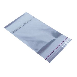 100 Unidades saco Plástico Adesivado com Solapa 9x9+3 cm