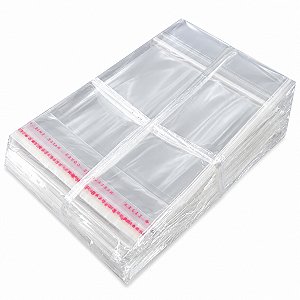 1000 Unidades saco Plástico Adesivado com Solapa 9x9+3 cm