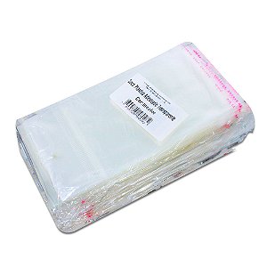 1000 Unidades saco Plástico Adesivado com Solapa 10x13+3 cm