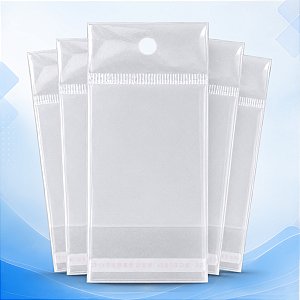 100 Unidades saco Plástico Adesivado com Solapa 4x7 cm