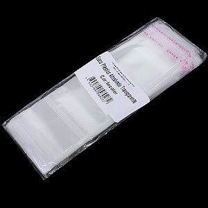 100 Unidades saco Plástico Adesivado com Solapa 4x7 cm