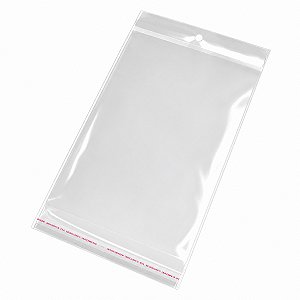 Saco Plastico Adesivado Tamanho 18x25cm com solapa 100 unidades