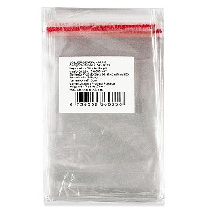 1000 Unidades saco Plástico Adesivado SEM Solapa 6x7+3 cm