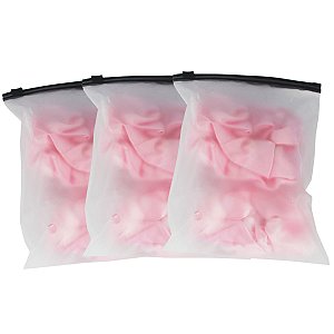 Kit 50 Saco Plástico Com Ziper Trilho Preto fosco 15x20cm