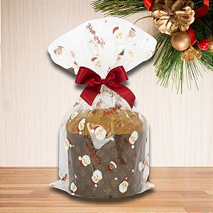 Kit 50 unidades de Sacos Poli Transparente Natalino 25x32cm