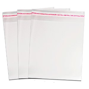 Saco Adesivado Transparente Autocolante 14x15cm Com 100 un