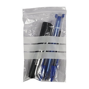 Kit 100 sacos zip lock transparente com tarja 10x15 cm