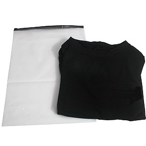 Kit 50 Saco Plástico Com Ziper Trilho Preto fosco 25x35cm