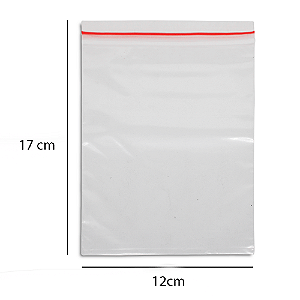 Saco Zip Lock 12x17 cm 100 unidades Transparente Zip Lock