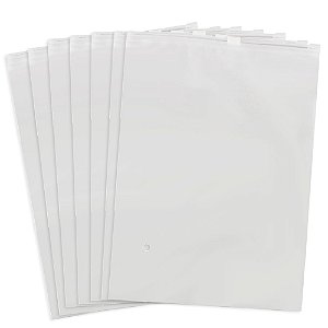 Kit Saco ziper trilho fosco branco com 50 un tam. 18x25 cm