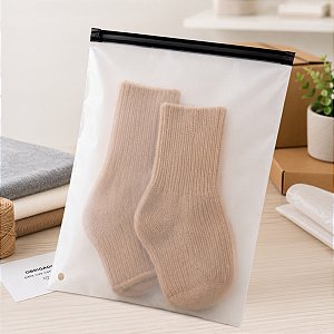 Kit 50 Saco Plástico Com Ziper Trilho Preto fosco 18x25cm