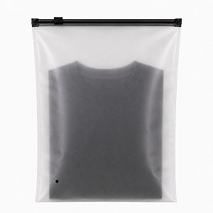 Kit 50 Unidades Saco Trilho Ziper Preto fosco 30x40cm