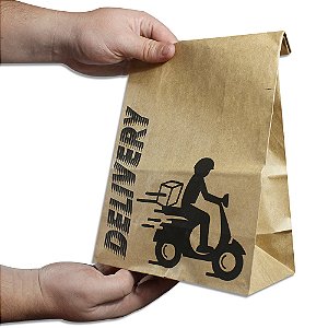 50 Sacos Para Delivery Estampa Frente e Verso Tamanho 24x17 cm