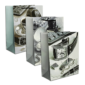 Sacola de Papel para Presente, 32x26x12cm pacote com 12 unidades Maculina - EDB2591
