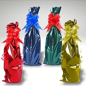 Kit 50 Sacos Laminados Para Garrafa Tam 15x44 Embalagem Para Garrafas