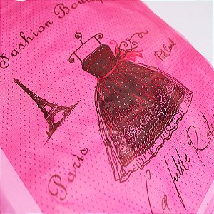 Kit 100 unidades Sacola 30x40 Vestido Rosa Gramatura 0,35