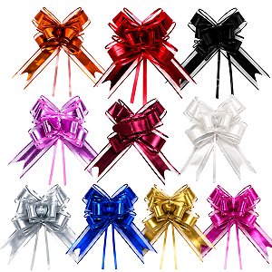 Laço Fácil de Organza com Poliester 30mm x 47 cm  Pacote com 10 Unidades