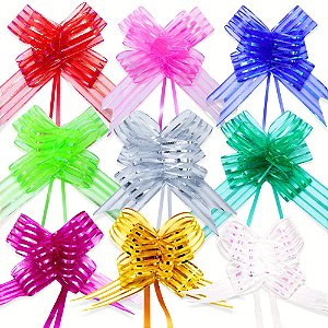 Laço Fácil De Organza, 50mm X 76cm, Pacote Com 100 Unidades