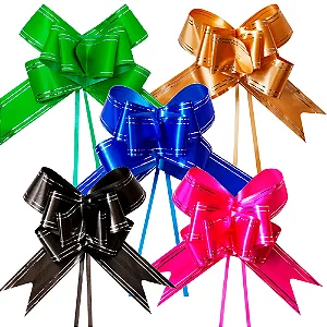 100 Laço Fácil com fio dourado Tamanho 50mmx 76cm