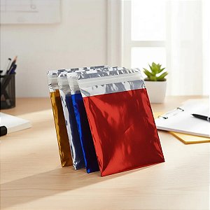 50 Unidades Saco Adesivado Metalizado Tamanho 8x8 cm
