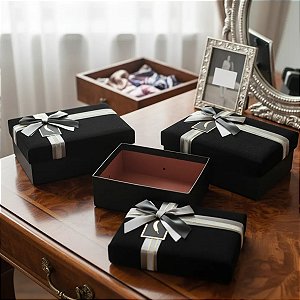 Kit 3 Caixas de Presente de Luxo com Tampa Aveludada