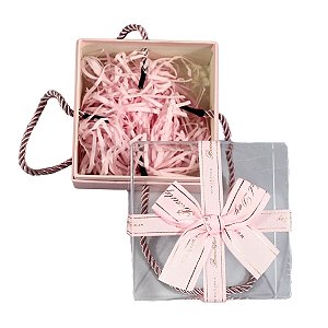 Caixa Quadrada para Presente com Tampa Acrílica 11x11x11cm