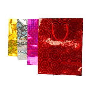 Sacola de Presente de Papel 3D Tam. 14x17 - 12 Unidades