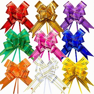 Laço Fácil Pronto com Fio Dourado 100 unidades 30mm x 47cm 0052