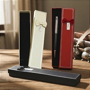 Kit 12 Caixas para Caneta Luxo com Laço 4x21cm para Presente