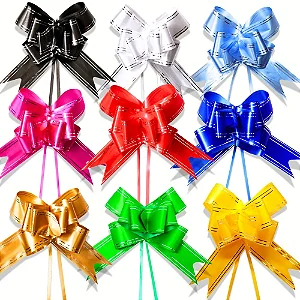 10 Peças Laço Facil Para Presente Fio Prata 45mm x 70cm