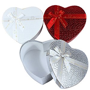 3 caixas para presente Formato Coração de luxo Best wishes