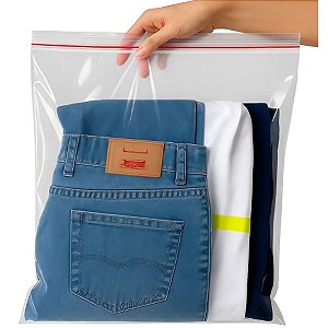 Saco Zip Lock Plástico Transparente tam. 35x45 100 Und.